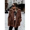 imagePRETTYGARDEN Womens Fashion Winter Coats Sherpa Fleece Faux Fur Shearling Oversized Trendy Jackets Warm Outerwear ClothingStyle Two Coffee