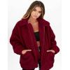 imagePRETTYGARDEN Womens Fashion Winter Coats Sherpa Fleece Faux Fur Shearling Oversized Trendy Jackets Warm Outerwear ClothingWine Red