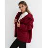 imagePRETTYGARDEN Womens Fashion Winter Coats Sherpa Fleece Faux Fur Shearling Oversized Trendy Jackets Warm Outerwear ClothingWine Red