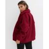 imagePRETTYGARDEN Womens Fashion Winter Coats Sherpa Fleece Faux Fur Shearling Oversized Trendy Jackets Warm Outerwear ClothingWine Red