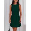 imagePRETTYGARDEN Womens Formal Short Dresses 2025 Summer Sleeveless Boat Neck A Line Elegant Mini Cocktail Party DressDark Green