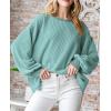 imagePRETTYGARDEN Womens Long Sleeve Tops 2025 Fall Fashion Shirts Trendy Clothes Casual Loose Crewneck Ribbed Knit Tunic BlouseBean Green