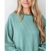 imagePRETTYGARDEN Womens Long Sleeve Tops 2025 Fall Fashion Shirts Trendy Clothes Casual Loose Crewneck Ribbed Knit Tunic BlouseBean Green