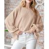 imagePRETTYGARDEN Womens Long Sleeve Tops 2025 Fall Fashion Shirts Trendy Clothes Casual Loose Crewneck Ribbed Knit Tunic BlouseBeige