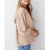 imagePRETTYGARDEN Womens Long Sleeve Tops 2025 Fall Fashion Shirts Trendy Clothes Casual Loose Crewneck Ribbed Knit Tunic BlouseBeige
