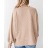 imagePRETTYGARDEN Womens Long Sleeve Tops 2025 Fall Fashion Shirts Trendy Clothes Casual Loose Crewneck Ribbed Knit Tunic BlouseBeige