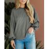 imagePRETTYGARDEN Womens Long Sleeve Tops 2025 Fall Fashion Shirts Trendy Clothes Casual Loose Crewneck Ribbed Knit Tunic BlouseGrey