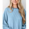 imagePRETTYGARDEN Womens Long Sleeve Tops 2025 Fall Fashion Shirts Trendy Clothes Casual Loose Crewneck Ribbed Knit Tunic BlouseLight Blue