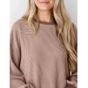 imagePRETTYGARDEN Womens Long Sleeve Tops 2025 Fall Fashion Shirts Trendy Clothes Casual Loose Crewneck Ribbed Knit Tunic BlouseLight Brown