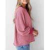 imagePRETTYGARDEN Womens Long Sleeve Tops 2025 Fall Fashion Shirts Trendy Clothes Casual Loose Crewneck Ribbed Knit Tunic BlousePink