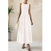 imagePRETTYGARDEN Womens Maxi Sundress Casual Summer 2025 Sleeveless Asymmetrical Drop Waist Patchwork Long Flowy Tank DressesBeige White