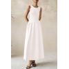 imagePRETTYGARDEN Womens Maxi Sundress Casual Summer 2025 Sleeveless Asymmetrical Drop Waist Patchwork Long Flowy Tank DressesBeige White