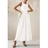 imagePRETTYGARDEN Womens Maxi Sundress Casual Summer 2025 Sleeveless Asymmetrical Drop Waist Patchwork Long Flowy Tank DressesBeige White