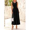 imagePRETTYGARDEN Womens Maxi Sundress Casual Summer 2025 Sleeveless Asymmetrical Drop Waist Patchwork Long Flowy Tank DressesBlack