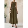 imagePRETTYGARDEN Womens Maxi Sundress Casual Summer 2025 Sleeveless Asymmetrical Drop Waist Patchwork Long Flowy Tank DressesDark Khaki