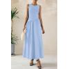 imagePRETTYGARDEN Womens Maxi Sundress Casual Summer 2025 Sleeveless Asymmetrical Drop Waist Patchwork Long Flowy Tank DressesLight Blue