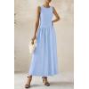 imagePRETTYGARDEN Womens Maxi Sundress Casual Summer 2025 Sleeveless Asymmetrical Drop Waist Patchwork Long Flowy Tank DressesLight Blue