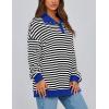 imagePRETTYGARDEN Womens Oversized Striped Sweatshirts Spring Fall Trendy Casual Long Sleeve Button Up Tops Shirt Preppy ClothesStriped Black White