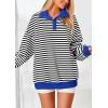 imagePRETTYGARDEN Womens Oversized Striped Sweatshirts Spring Fall Trendy Casual Long Sleeve Button Up Tops Shirt Preppy ClothesStriped Black White