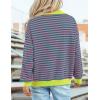 imagePRETTYGARDEN Womens Oversized Striped Sweatshirts Spring Fall Trendy Casual Long Sleeve Button Up Tops Shirt Preppy ClothesStriped Pink Green