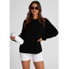 imagePRETTYGARDEN Womens Oversized Sweatshirt 2025 Fall Fashion Clothes Ribbed Corduroy Long Sleeve Going Out Pullover TopsBlack