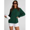 imagePRETTYGARDEN Womens Oversized Sweatshirt 2025 Fall Fashion Clothes Ribbed Corduroy Long Sleeve Going Out Pullover TopsDark Green