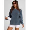 imagePRETTYGARDEN Womens Oversized Sweatshirt 2025 Fall Fashion Clothes Ribbed Corduroy Long Sleeve Going Out Pullover TopsGrey Blue