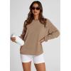 imagePRETTYGARDEN Womens Oversized Sweatshirt 2025 Fall Fashion Clothes Ribbed Corduroy Long Sleeve Going Out Pullover TopsKhaki