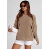 imagePRETTYGARDEN Womens Oversized Sweatshirt 2025 Fall Fashion Clothes Ribbed Corduroy Long Sleeve Going Out Pullover TopsKhaki