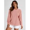imagePRETTYGARDEN Womens Oversized Sweatshirt 2025 Fall Fashion Clothes Ribbed Corduroy Long Sleeve Going Out Pullover TopsPink