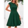 imagePRETTYGARDEN Womens Short Summer Dress 2025 Crewneck Cap Sleeve Ribbed Knit Casual Flowy A Line Mini Sundresses with PocketsDeep Green