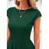 imagePRETTYGARDEN Womens Short Summer Dress 2025 Crewneck Cap Sleeve Ribbed Knit Casual Flowy A Line Mini Sundresses with PocketsDeep Green