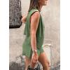 imagePRETTYGARDEN Womens Summer 2 Piece Outfits Sleeveless Matching Sets Button Down V Neck Vest Waistcoat and Pockets ShortsArmy Green