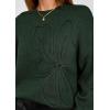 imagePRETTYGARDEN Womens Sweaters 2025 Fall Fashion Long Sleeve Crewneck Floral Knit Pullover Sweater Tops Winter ClothesDark Green