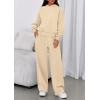 imagePRETTYGARDEN Womens Sweatsuits 2 Piece Set 2025 Casual Winter Long Sleeve Hoodie Loose Wide Leg Sweatpants Fall TracksuitBeige
