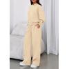 imagePRETTYGARDEN Womens Sweatsuits 2 Piece Set 2025 Casual Winter Long Sleeve Hoodie Loose Wide Leg Sweatpants Fall TracksuitBeige