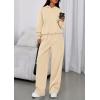 imagePRETTYGARDEN Womens Sweatsuits 2 Piece Set 2025 Casual Winter Long Sleeve Hoodie Loose Wide Leg Sweatpants Fall TracksuitBeige