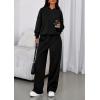 imagePRETTYGARDEN Womens Sweatsuits 2 Piece Set 2025 Casual Winter Long Sleeve Hoodie Loose Wide Leg Sweatpants Fall TracksuitBlack