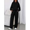 imagePRETTYGARDEN Womens Sweatsuits 2 Piece Set 2025 Casual Winter Long Sleeve Hoodie Loose Wide Leg Sweatpants Fall TracksuitBlack