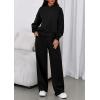 imagePRETTYGARDEN Womens Sweatsuits 2 Piece Set 2025 Casual Winter Long Sleeve Hoodie Loose Wide Leg Sweatpants Fall TracksuitBlack