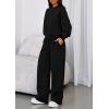 imagePRETTYGARDEN Womens Sweatsuits 2 Piece Set 2025 Casual Winter Long Sleeve Hoodie Loose Wide Leg Sweatpants Fall TracksuitBlack