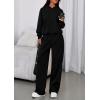 imagePRETTYGARDEN Womens Sweatsuits 2 Piece Set 2025 Casual Winter Long Sleeve Hoodie Loose Wide Leg Sweatpants Fall TracksuitBlack