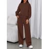 imagePRETTYGARDEN Womens Sweatsuits 2 Piece Set 2025 Casual Winter Long Sleeve Hoodie Loose Wide Leg Sweatpants Fall TracksuitBrown