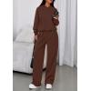 imagePRETTYGARDEN Womens Sweatsuits 2 Piece Set 2025 Casual Winter Long Sleeve Hoodie Loose Wide Leg Sweatpants Fall TracksuitBrown