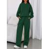 imagePRETTYGARDEN Womens Sweatsuits 2 Piece Set 2025 Casual Winter Long Sleeve Hoodie Loose Wide Leg Sweatpants Fall TracksuitDark Green