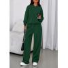imagePRETTYGARDEN Womens Sweatsuits 2 Piece Set 2025 Casual Winter Long Sleeve Hoodie Loose Wide Leg Sweatpants Fall TracksuitDark Green