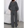 imagePRETTYGARDEN Womens Sweatsuits 2 Piece Set 2025 Casual Winter Long Sleeve Hoodie Loose Wide Leg Sweatpants Fall TracksuitDark Grey