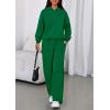 imagePRETTYGARDEN Womens Sweatsuits 2 Piece Set 2025 Casual Winter Long Sleeve Hoodie Loose Wide Leg Sweatpants Fall TracksuitGreen