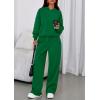 imagePRETTYGARDEN Womens Sweatsuits 2 Piece Set 2025 Casual Winter Long Sleeve Hoodie Loose Wide Leg Sweatpants Fall TracksuitGreen