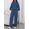 imagePRETTYGARDEN Womens Sweatsuits 2 Piece Set 2025 Casual Winter Long Sleeve Hoodie Loose Wide Leg Sweatpants Fall TracksuitGrey Blue
